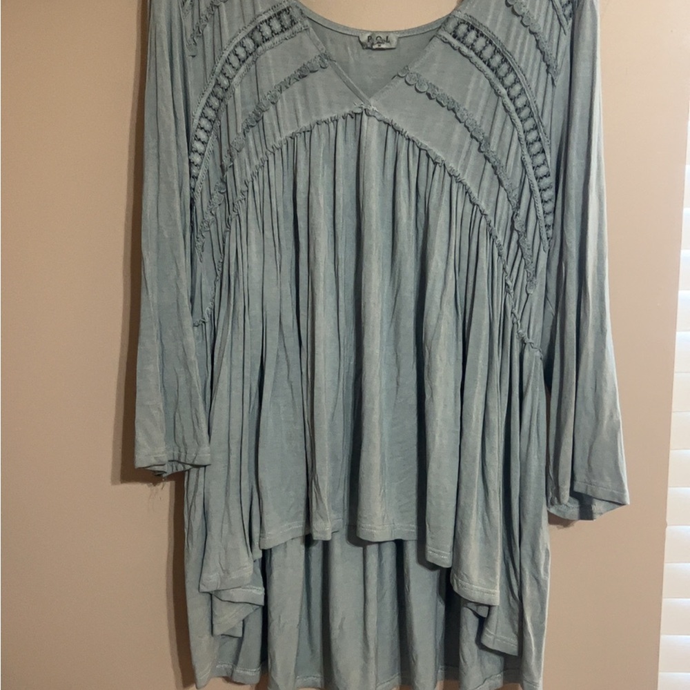 POL Soft Blue Casual Top